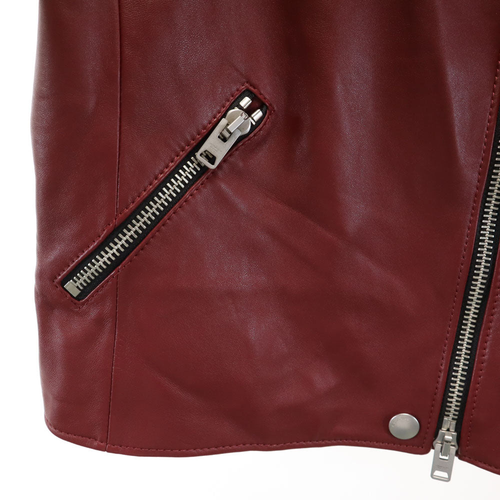 COACH Red Double Rider Leather Jacket Size S