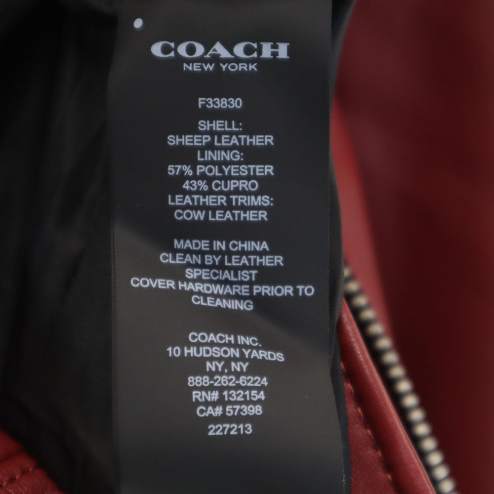 COACH Red Double Rider Leather Jacket Size S