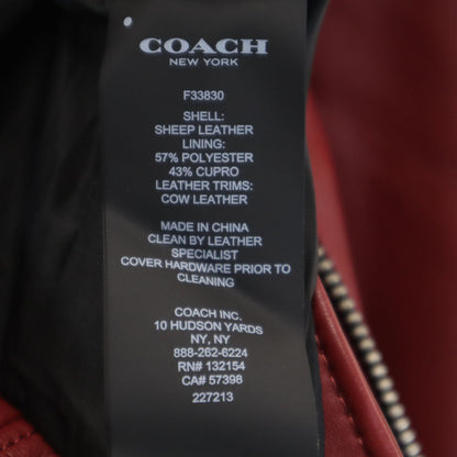 COACH Red Double Rider Leather Jacket Size S