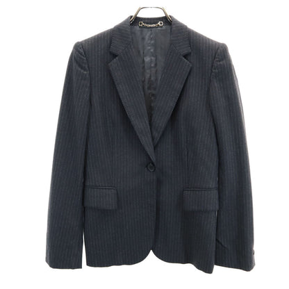GUCCI Italian Pinstripe Tailored Charcoal Gray Jacket Size 40
