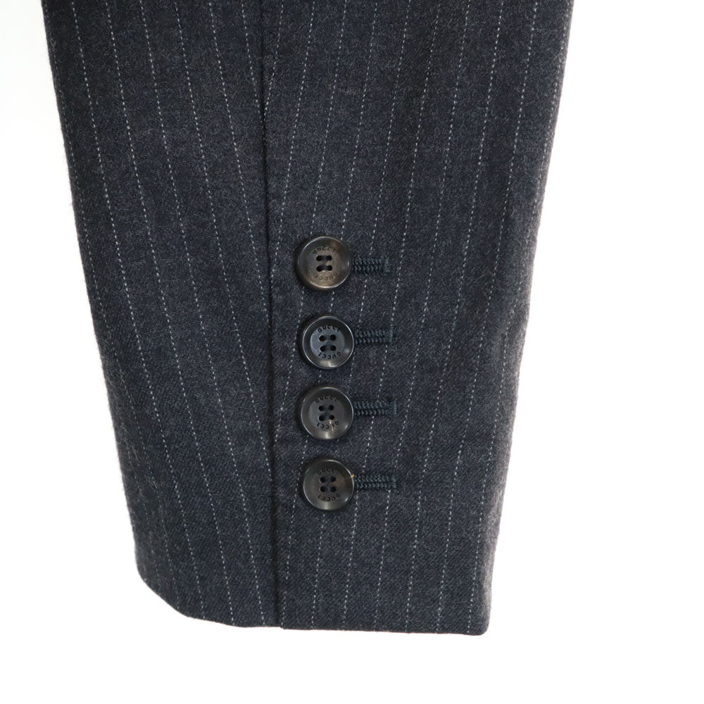 GUCCI Italian Pinstripe Tailored Charcoal Gray Jacket Size 40