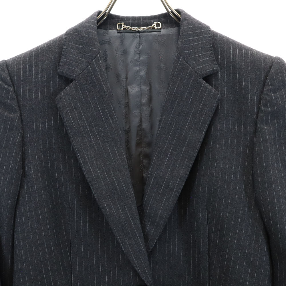 GUCCI Italian Pinstripe Tailored Charcoal Gray Jacket Size 40
