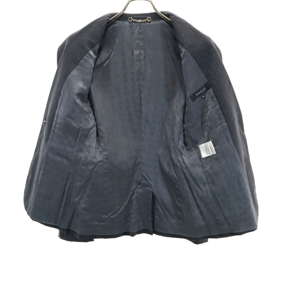GUCCI Italian Pinstripe Tailored Charcoal Gray Jacket Size 40