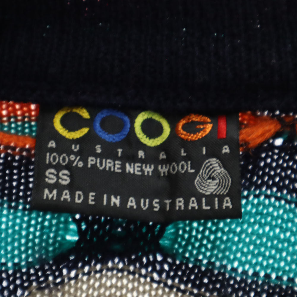 COOGI 90s Vintage Australian 3D Knit Cardigan Blue Size SS