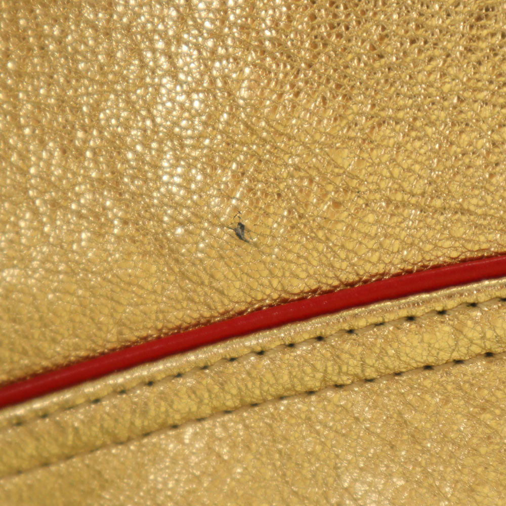 GUCCI Gold Sequin Goat Leather Double Riders Jacket Size 36