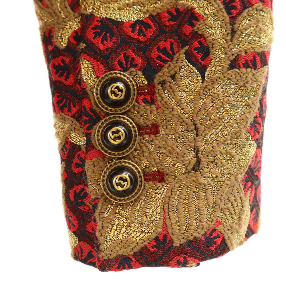 GUCCI Floral Jacquard Jacket Red Size 38