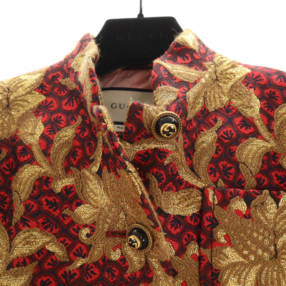 GUCCI Floral Jacquard Jacket Red Size 38