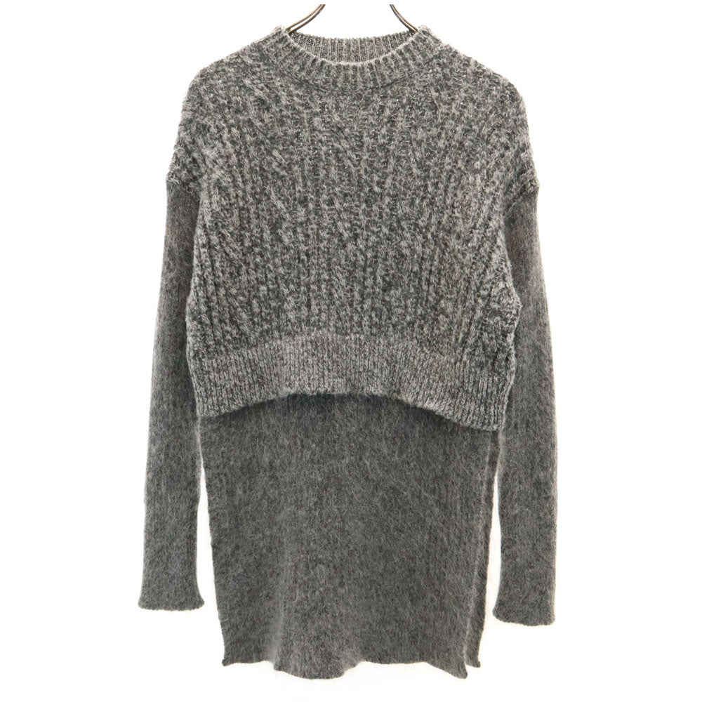 Stella McCartney Layered Long Sleeve Sweater Gray Size 36