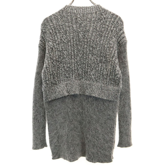 Stella McCartney Layered Long Sleeve Sweater Gray Size 36