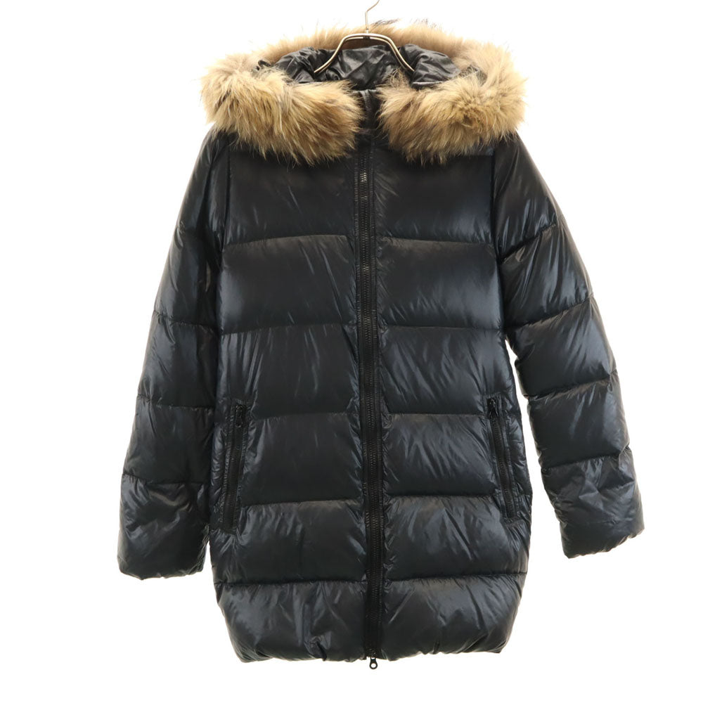 DUVETICA Kappa Fox Fur Down Jacket Charcoal Gray Size 38