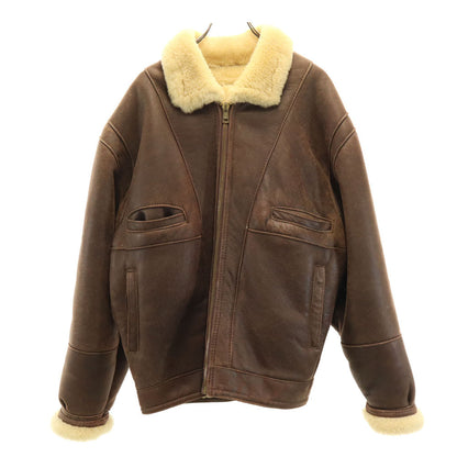 USA B-3 Type Sheepskin Mouton Jacket Brown Size L