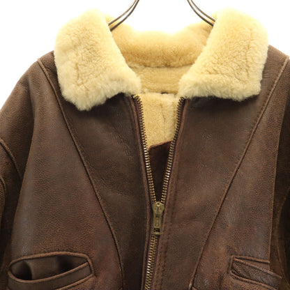 USA B-3 Type Sheepskin Mouton Jacket Brown Size L