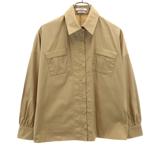 GIVENCHY Italy Long Sleeve Drop Shoulder Shirt Beige Size 42