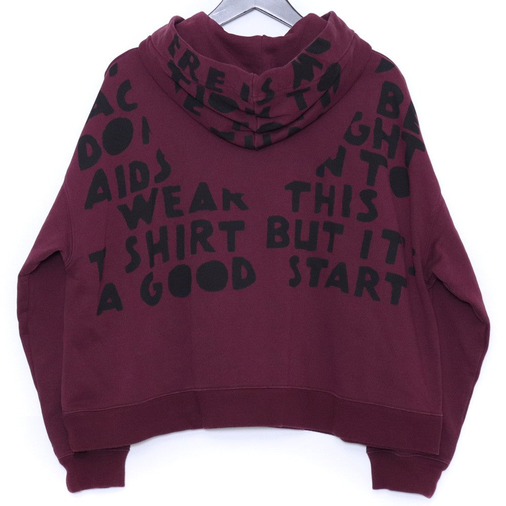 MAISON MARGIELA AIDS Foodie Sweat Hoodie Burgundy Size XS