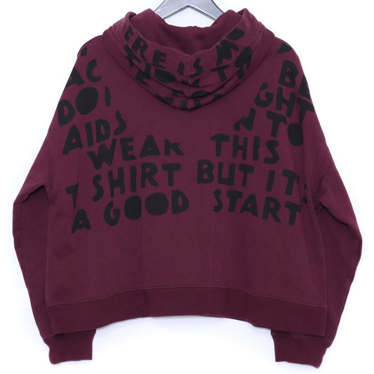 MAISON MARGIELA AIDS Foodie Sweat Hoodie Burgundy Size XS