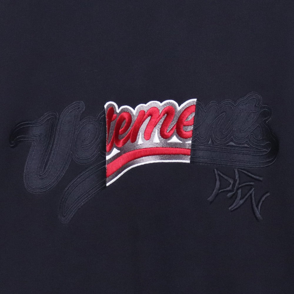 VETEMENTS 17AW Baseball Logo Sweatshirt Black Size XS