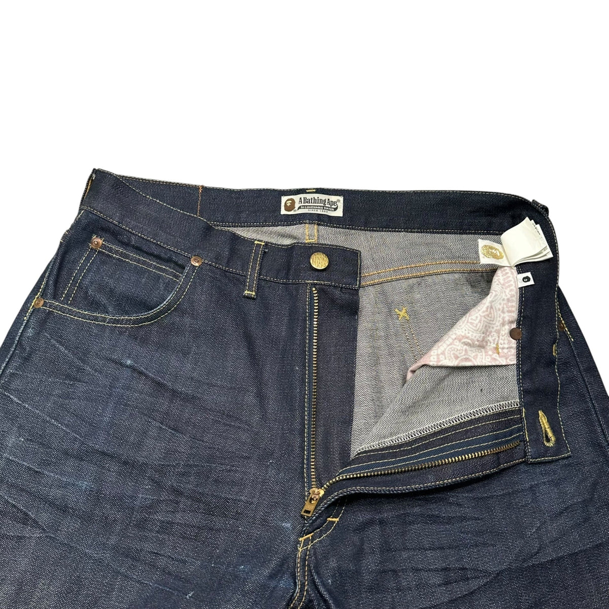 A BATHING APE BAPE STA Stitch Denim Pants Indigo Size M