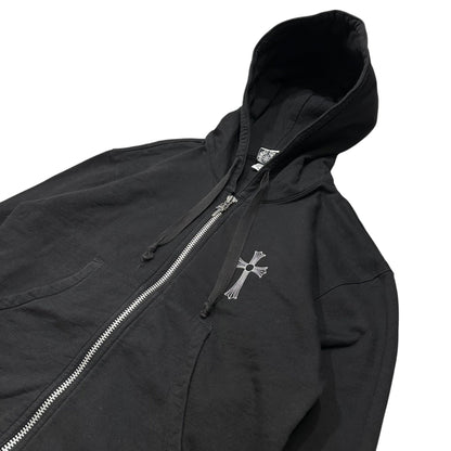 CHROME HEARTS 90s Dagger-Charm Zip Back-Print Multi Hoodie Size XS