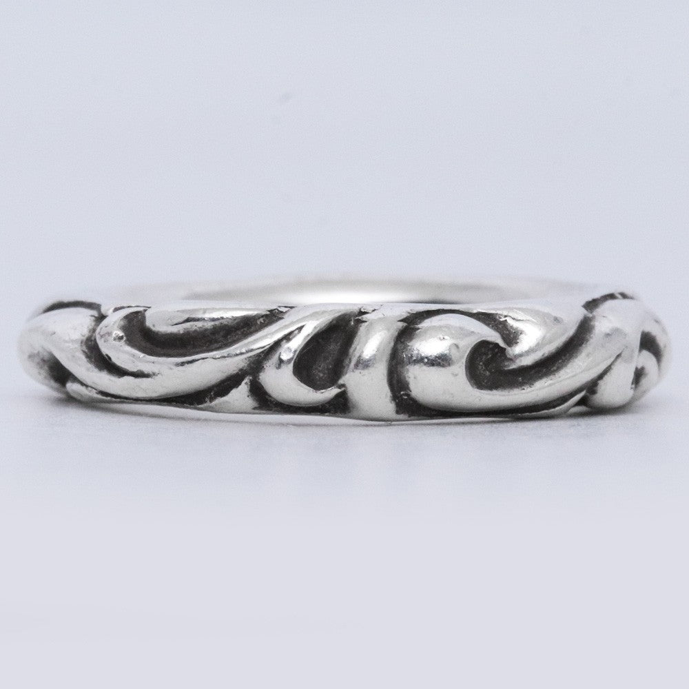 CHROME HEARTS SCRL Band Ring Silver Size JP 14