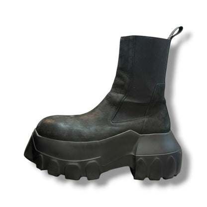 RICK OWENS Beatle Mega Tractor Boots Black Size EU 43