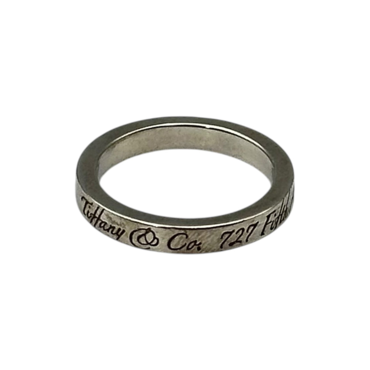 TIFFANY & CO. Notes Narrow Sterling Silver Ring Size JP 9