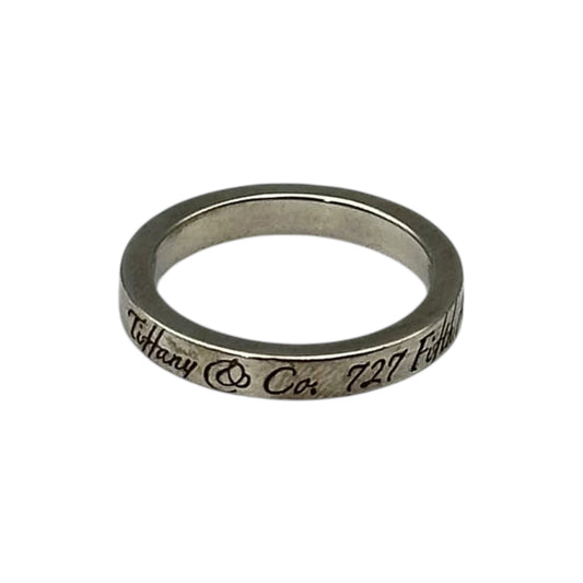 TIFFANY & CO. Notes Narrow Sterling Silver Ring Size JP 9