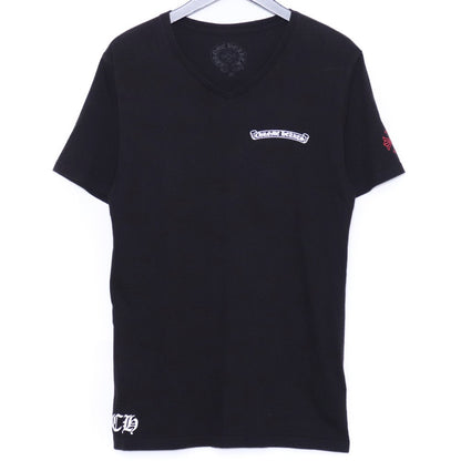 CHROME HEARTS Scroll Label USA V-Neck T-Shirt Black Size M