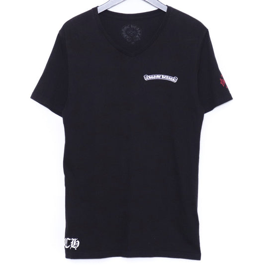 CHROME HEARTS Scroll Label USA V-Neck T-Shirt Black Size M