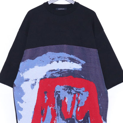 ALMOSTBLACK 24SS Fuji Jacquard Knit Black Size 2