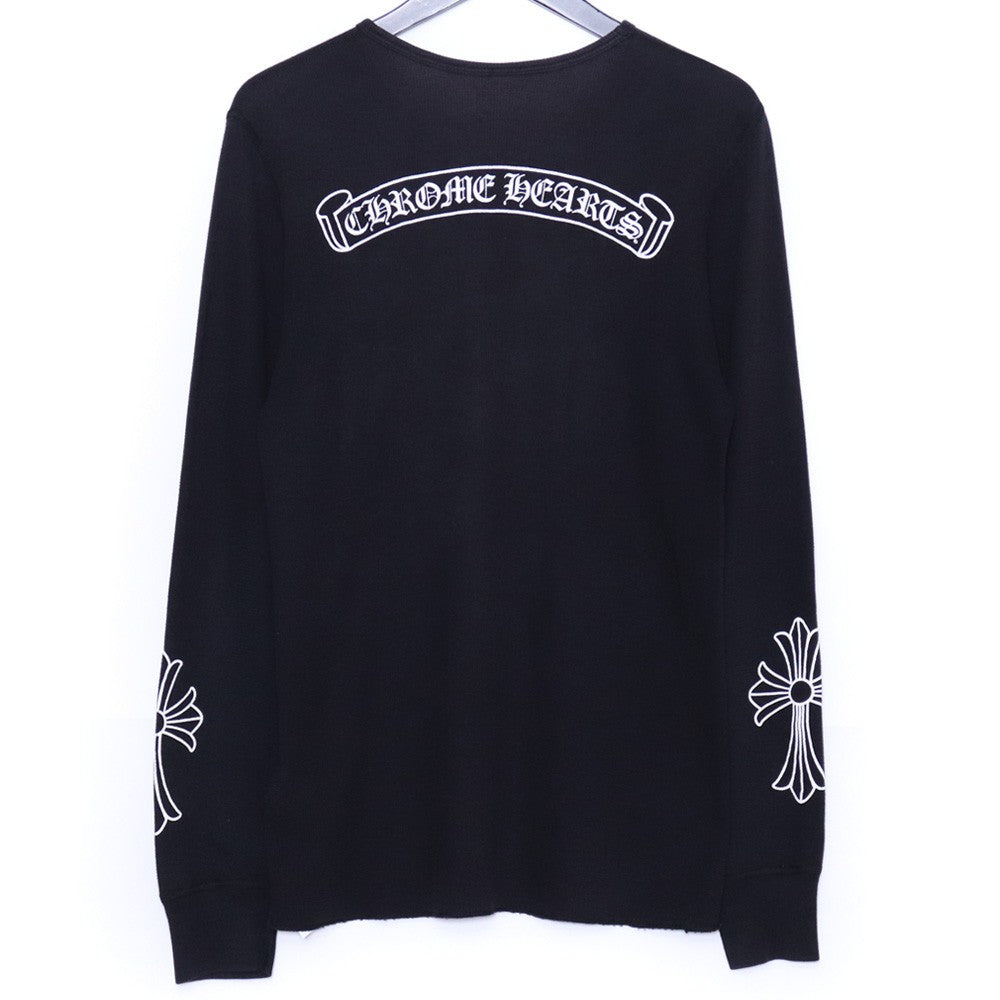CHROME HEARTS Old Thermal Horseshoe Long Sleeve T-Shirt Black Size M