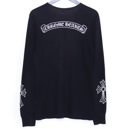 CHROME HEARTS Old Thermal Horseshoe Long Sleeve T-Shirt Black Size M