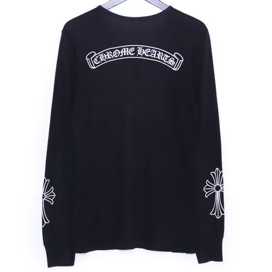 CHROME HEARTS Old Thermal Horseshoe Long Sleeve T-Shirt Black Size M
