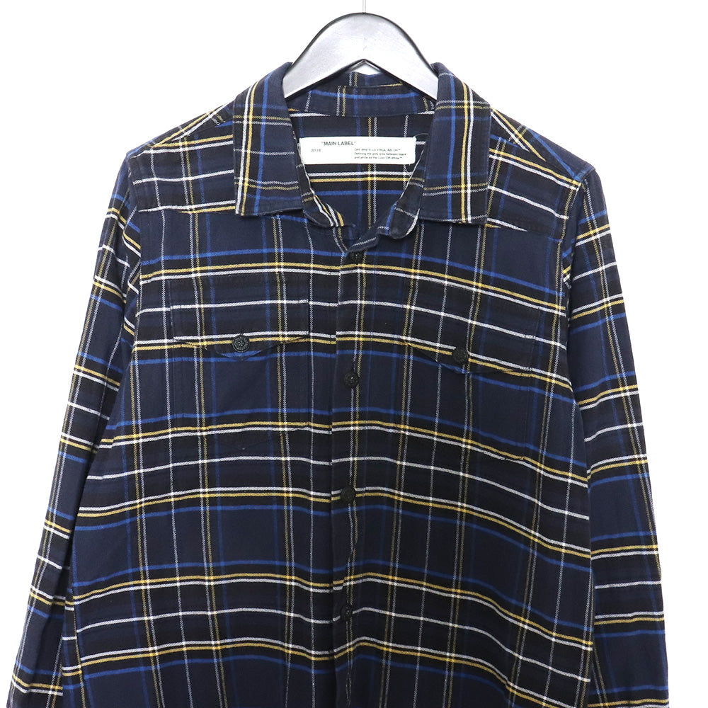 OFF-WHITE 17SS Diag Spray Check Shirt Blue Size XS