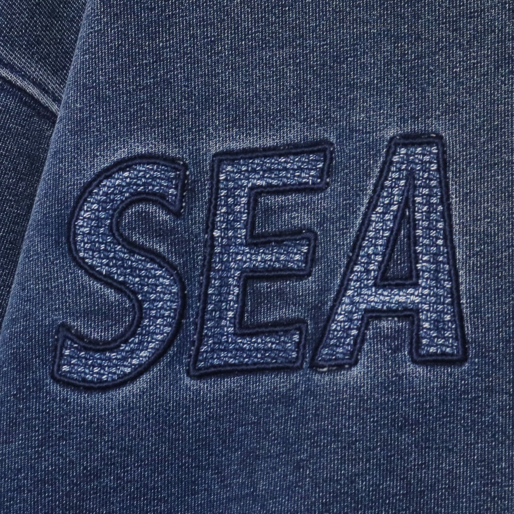 WIND AND SEA Indigo Crew Neck Logo T-Shirt Size L