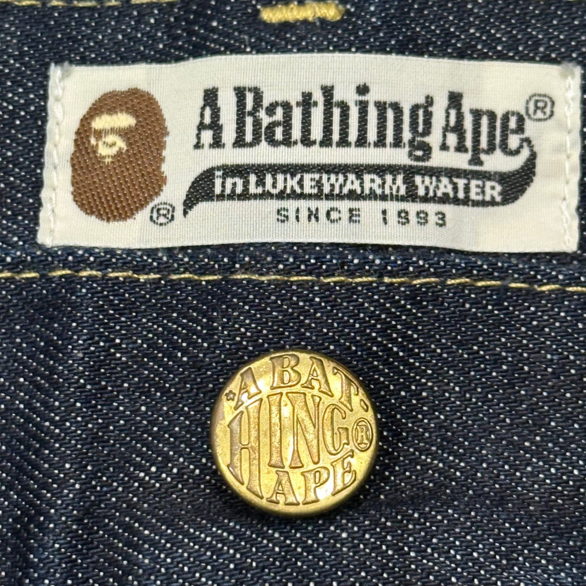 A BATHING APE BAPE STA Stitch Denim Pants Indigo Size M