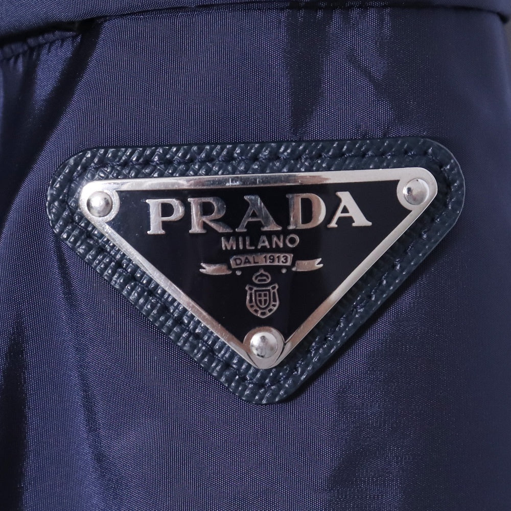 PRADA Triangle Logo Nylon Blouson Navy Size 52