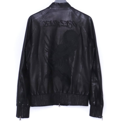 ISAMUKATAYAMA BACKLASH Oil Calf Leather Jacket Black Size 2