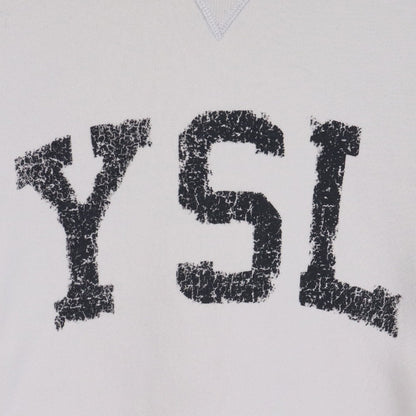 Saint Laurent Paris 21AW Logo Print Sweatshirt Beige Size S