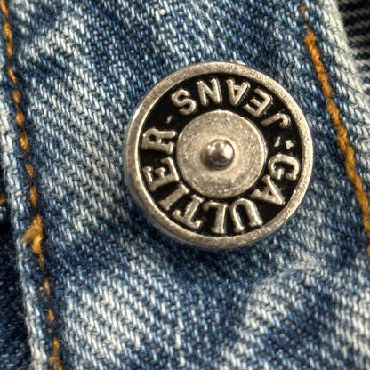 GAULTIER JEANS 00's Logo-Print Denim Pants Indigo Size 48
