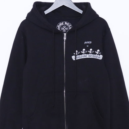 CHROME HEARTS Old Foti Zip Up Hoodie Black Size S