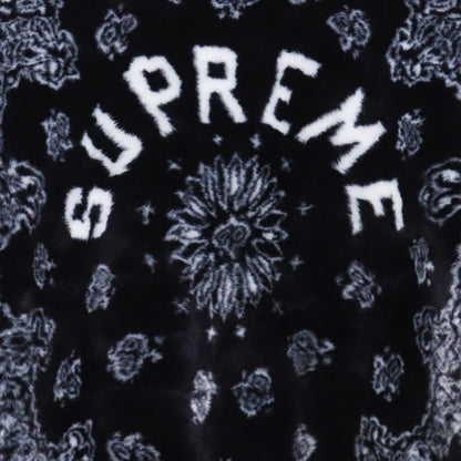 SUPREME 21SS Bandana Faux Fur Bomber Jacket Black Size M