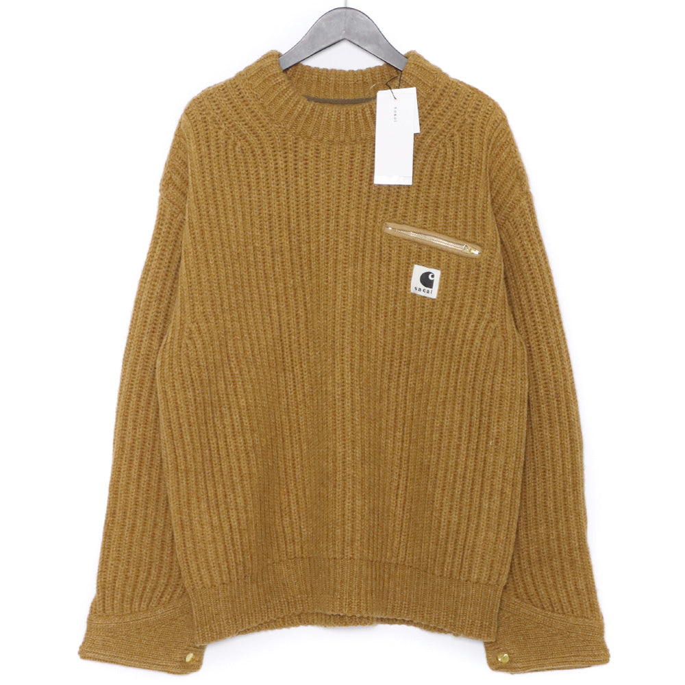 Carhartt Wip Sacai x 23AW Knit Pullover Detroit Beige Size 4