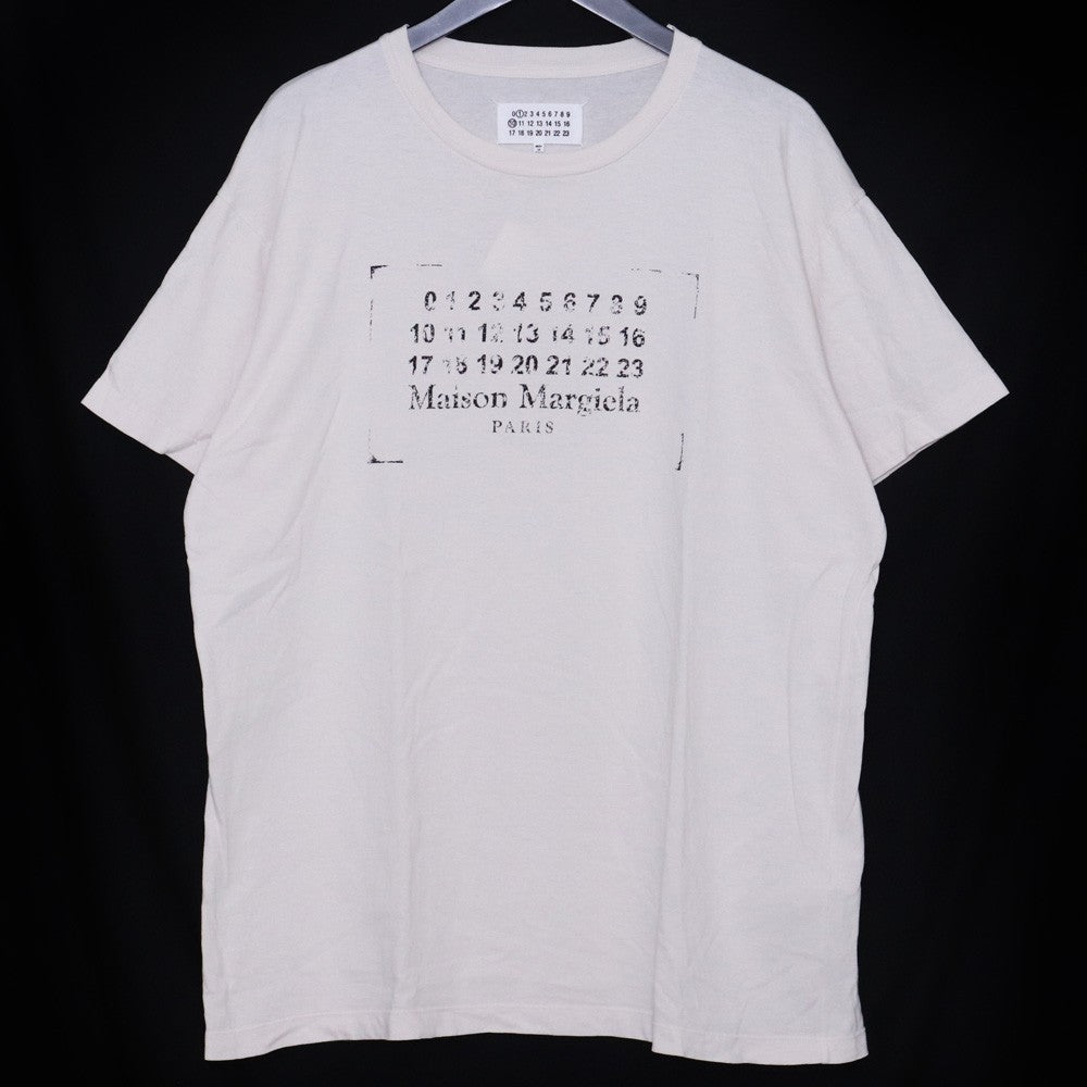 MAISON MARGIELA Stamp Logo T-Shirt Ivory Size L