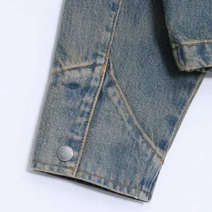 NO MAINTENANCE Sand-Wash Mechanic Jacket Denim Indigo Size S