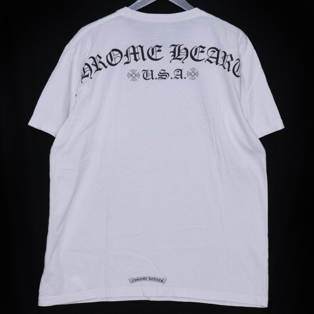 CHROME HEARTS Back Arch Logo USA Print T-Shirt White Size XL