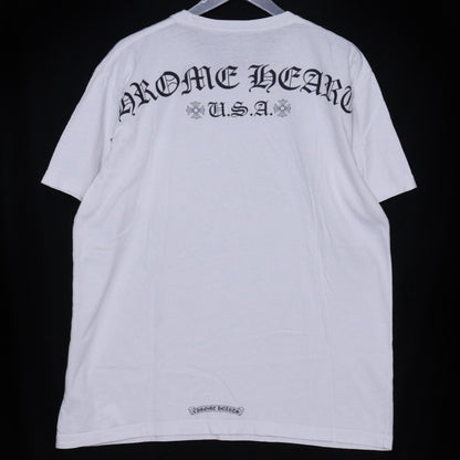 CHROME HEARTS Back Arch Logo USA Print T-Shirt White Size XL