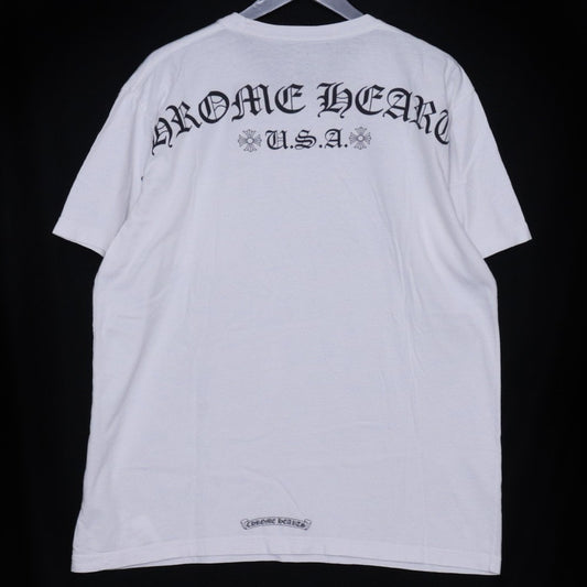 CHROME HEARTS Back Arch Logo USA Print T-Shirt White Size XL