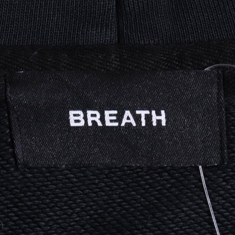 BREATH 25AW SCRIPT LOGO FADE RHINESTONE HOODIE Black Size L