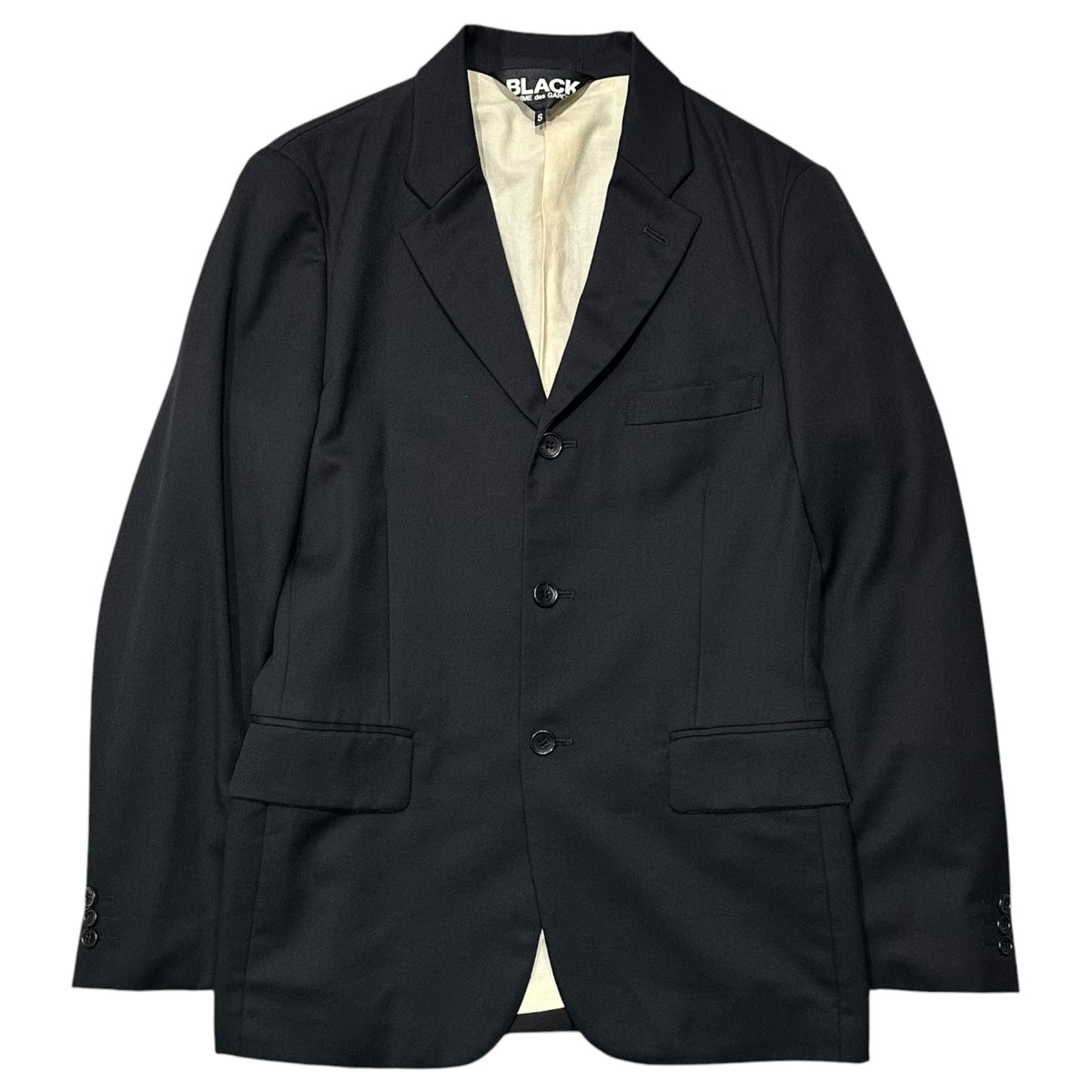 BLACK COMME des GARCONS 11AW Wool 3B Jacket Black Size S