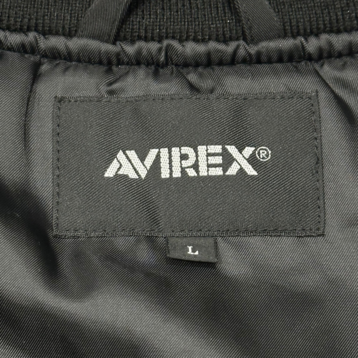 AVIREX Padded Oversized MA-1 Bomber Jacket Black Size L